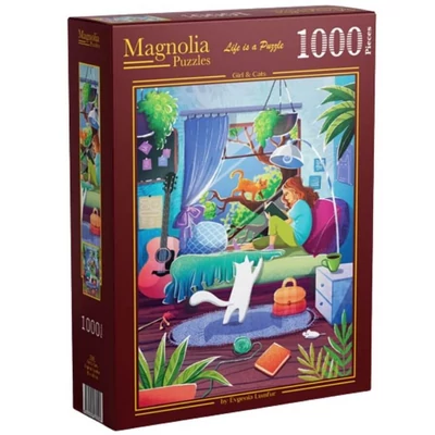 Magnolia 7051 - Girl &amp; Cats - 1000 db-os puzzle
