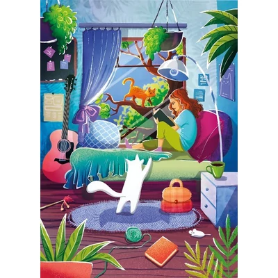 Magnolia 7051 - Girl &amp; Cats - 1000 db-os puzzle