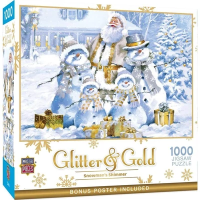 MasterPieces 72438 - Glitter &amp;amp; Gold - Snowman&#039;s Shimmer - 1000 db-os puzzle