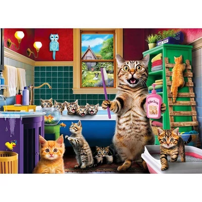 MasterPieces 72448 - Wild &amp; Whimsical - Bathtime Antics - 1000 db-os puzzle