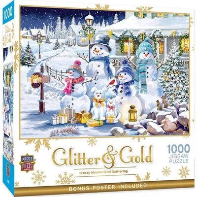 MasterPieces 72577 - Glitter &amp;amp; Gold - Frosty Wonderland Gathering - 1000 db-os puzzle