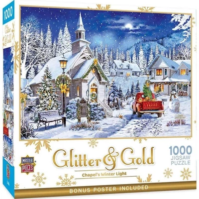MasterPieces 72578 - Glitter &amp;amp; Gold - Chapel&#039;s Winter Light - 1000 db-os puzzle