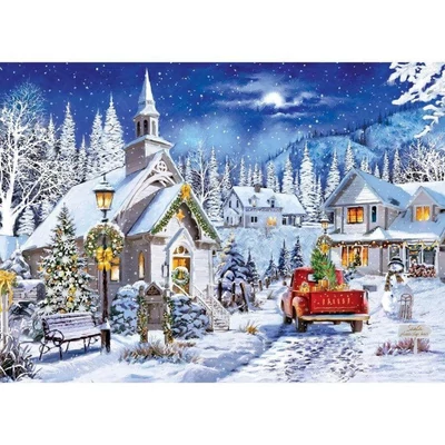 MasterPieces 72578 - Glitter &amp;amp; Gold - Chapel&#039;s Winter Light - 1000 db-os puzzle