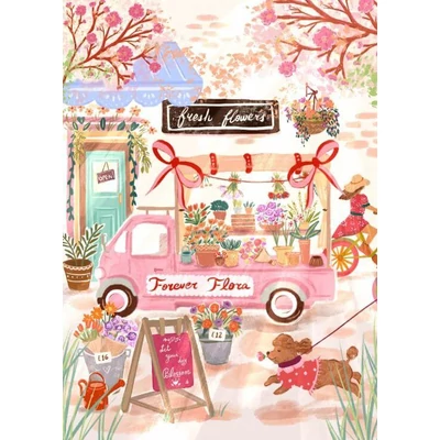 Pieces &amp;amp; Peace 0210 - Forever Flora, Flower Truck - 500 db-os puzzle