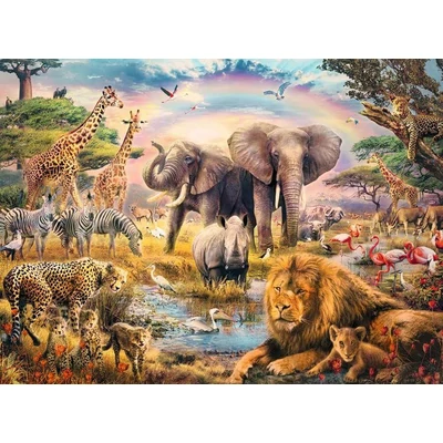 Ravensburger 13284 - Afrikai szavanna - 100 db-os XXL puzzle