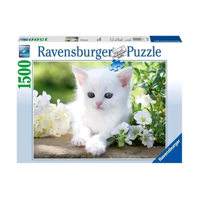 Ravensburger 12000706 - Fehér cica - 1500 db-os puzzle