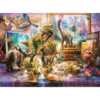 Ravensburger 12000863 - Dinoszauruszok szabadlábon - 100 db-os XXL puzzle
