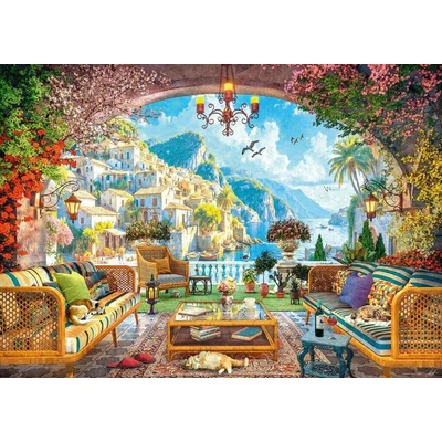 Ravensburger 12001576 - Mediterrán terasz kilátással - 1000 db-os puzzle