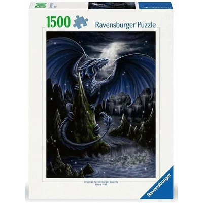 Ravensburger 12000731 - Fekete-kék sárkány - 1500 db-os puzzle