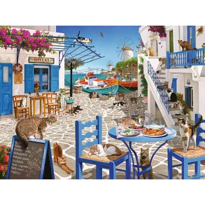 Ravensburger 12001450 - Mykonos macskái - 1500 db-os puzzle