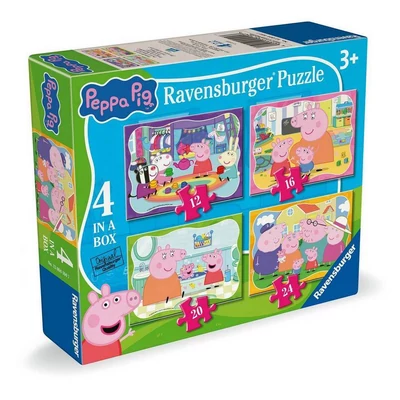 Ravensburger 12004104 - Peppa malac - 4 az 1-ben puzzle (12,16,20,24 db-os) puzzle