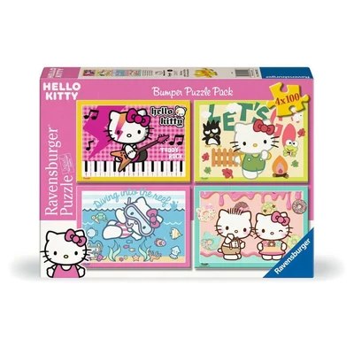 Ravensburger 12004159 - Hello Kitty - 4 x 100 db-os puzzle