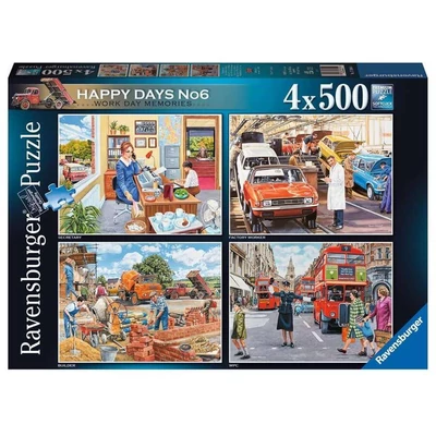 Ravensburger 17490 - Happy Days - Boldog munkanapok - 4 x 500 db-os puzzle