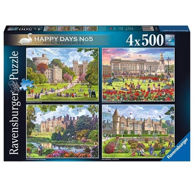 Ravensburger 17140 - Happy Days - Királyi rezidenciák - 4 x 500 db-os puzzle