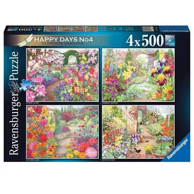 Ravensburger 17139 - Happy Days - Mesés kertek - 4 x 500 db-os puzzle