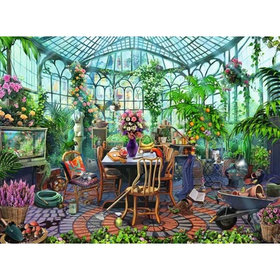 Ravensburger 12000207 - Reggel az üvegházban - 500 db-os puzzle