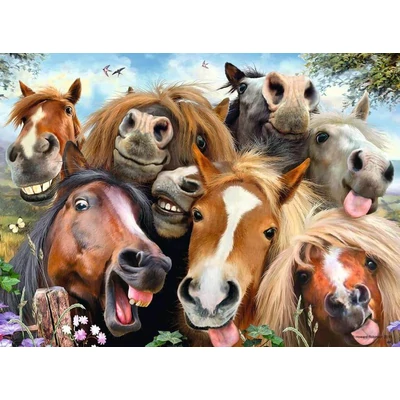 Ravensburger 12000499 - Selfies - Mókás lovak - 500 db-os puzzle