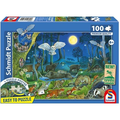 Schmidt 56529 - Animals in the Forest at Night - 100 db-os puzzle