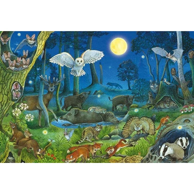 Schmidt 56529 - Animals in the Forest at Night - 100 db-os puzzle