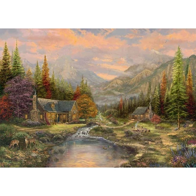 Schmidt 59799 - Mountain Backdrop with Stream, Thomas Kinkade - 1000 db-os fa puzzle