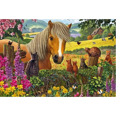 Schmidt 56526 - A Lovely Visit to the Horse Paddock - 150 db-os puzzle