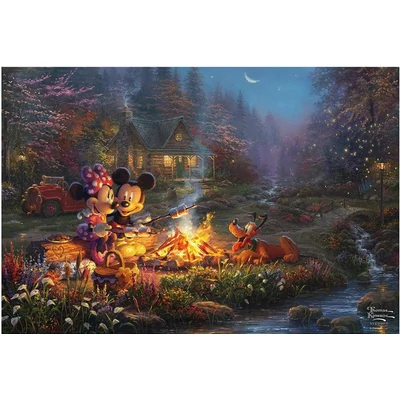 Schmidt 56558 - Disney - Mickey and Minnie - Sweetheart Campfire, Thomas Kinkade - 200 db-os puzzle