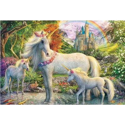 Schmidt 56540 - Unicorn Mare with Two Foals - 200 db-os puzzle