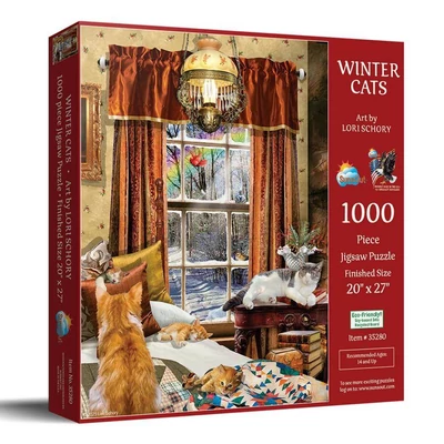 SunsOut 35280 - Winter Cats - 1000 db-os puzzle