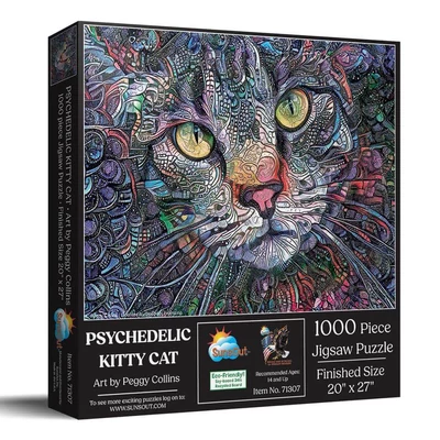 SunsOut 71307 - Psychedelic Kitty Cat - 1000 db-os puzzle