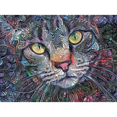 SunsOut 71307 - Psychedelic Kitty Cat - 1000 db-os puzzle