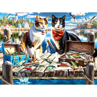 SunsOut 71821 - Wharf Cats - 1000 db-os puzzle