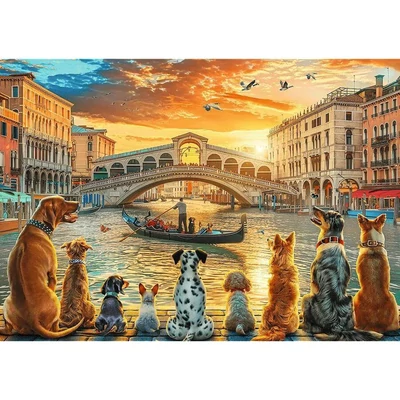 Trefl 10944 - Kutyák Velencében - 1000 db-os puzzle