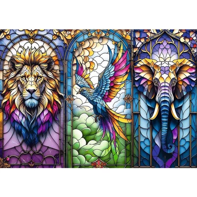 Trefl 10957 - Ólomüveg - Állatok - 1000 db-os puzzle