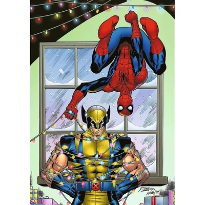 Trefl 12088 - Marvel karácsony - Pókember és Rozsomák - 1000 db-os Premium Plus puzzle
