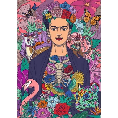 Trefl 12096 - Frida Kahlo - Virágzó lélek - 1000 db-os Premium Plus puzzle