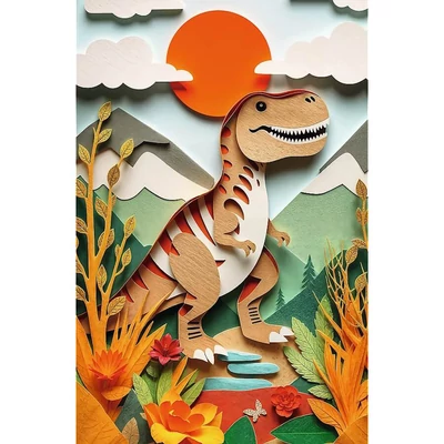 Trefl 40048 - 40 Éves Jubileum - Dinoszaurusz - 160 db-os Paper Art puzzle