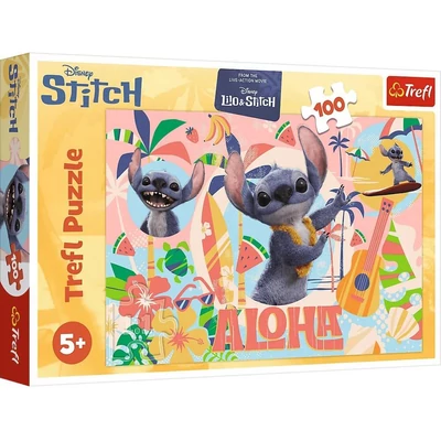 Trefl 16495 - Stitch és barátai akcióban - 100 db-os puzzle
