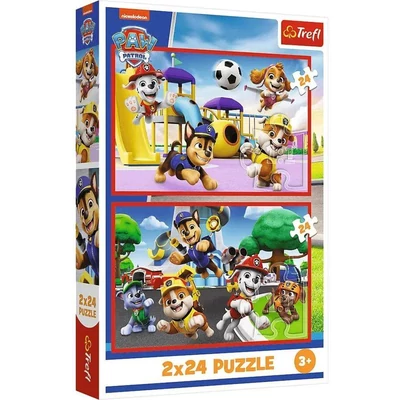 Trefl 34434 - Mancs őrjárat - Egy vidám nap - 2 x 24 db-os puzzle