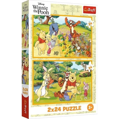 Trefl 34436 - Micimackó és barátai - A kertben - 2 x 24 db-os puzzle