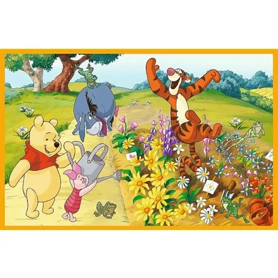 Trefl 34436 - Micimackó és barátai - A kertben - 2 x 24 db-os puzzle