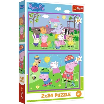 Trefl 34435 - Peppa malac - A játszótéren - 2 x 24 db-os puzzle