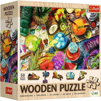Trefl 20215 - Színes koktélok - 500+1 db-os Wooden Puzzle