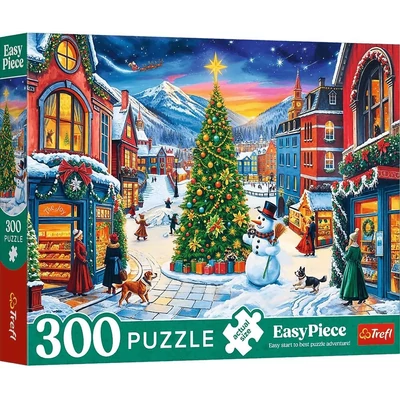 Trefl 23104 - Easy Piece - Karácsonyi város - 300 db-os XXL puzzle