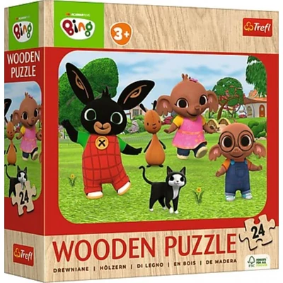 Trefl 20261 - Bing - 24 db-os Wooden Contour Fa Puzzle