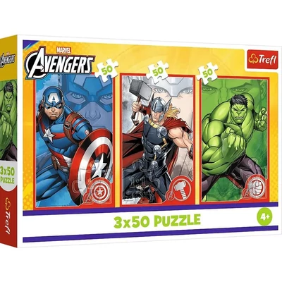 Trefl 34891 - Avengers - Bosszúállók - Hősök - 3 x 50 db-os puzzle