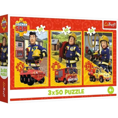 Trefl 34880 - Sam, a tűzoltó - 3 x 50 db-os puzzle