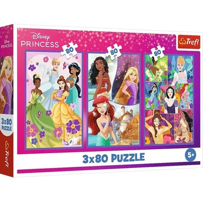 Trefl 34884 - Disney Princess - 3 x 80 db-os puzzle