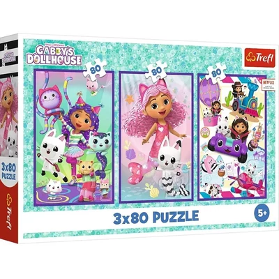 Trefl 34882 - Gabi babaháza - Színes kalandok - 3 x 80 db-os puzzle