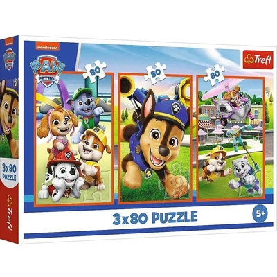 Trefl 34886 - Mancs őrjárat - 3 x 80 db-os puzzle