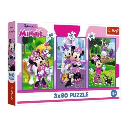 Trefl 34889 - Minnie egér - 3 x 80 db-os puzzle